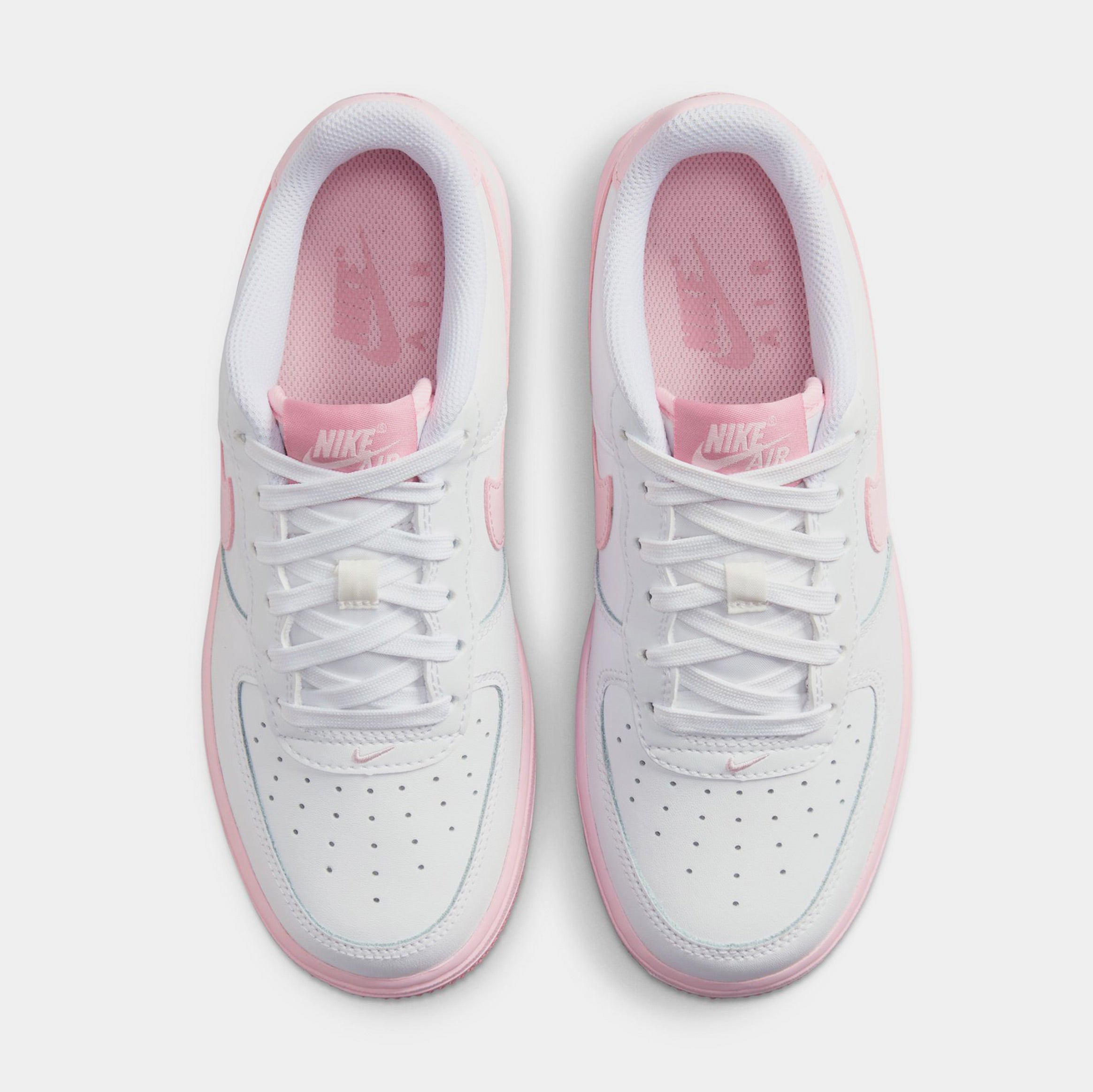 Air Force 1 Low Grade School Lifestyle Shoes (White/Pink Foam)