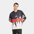 100 Thieves Flames Mens Long Sleeve Shirt (Black/Red)