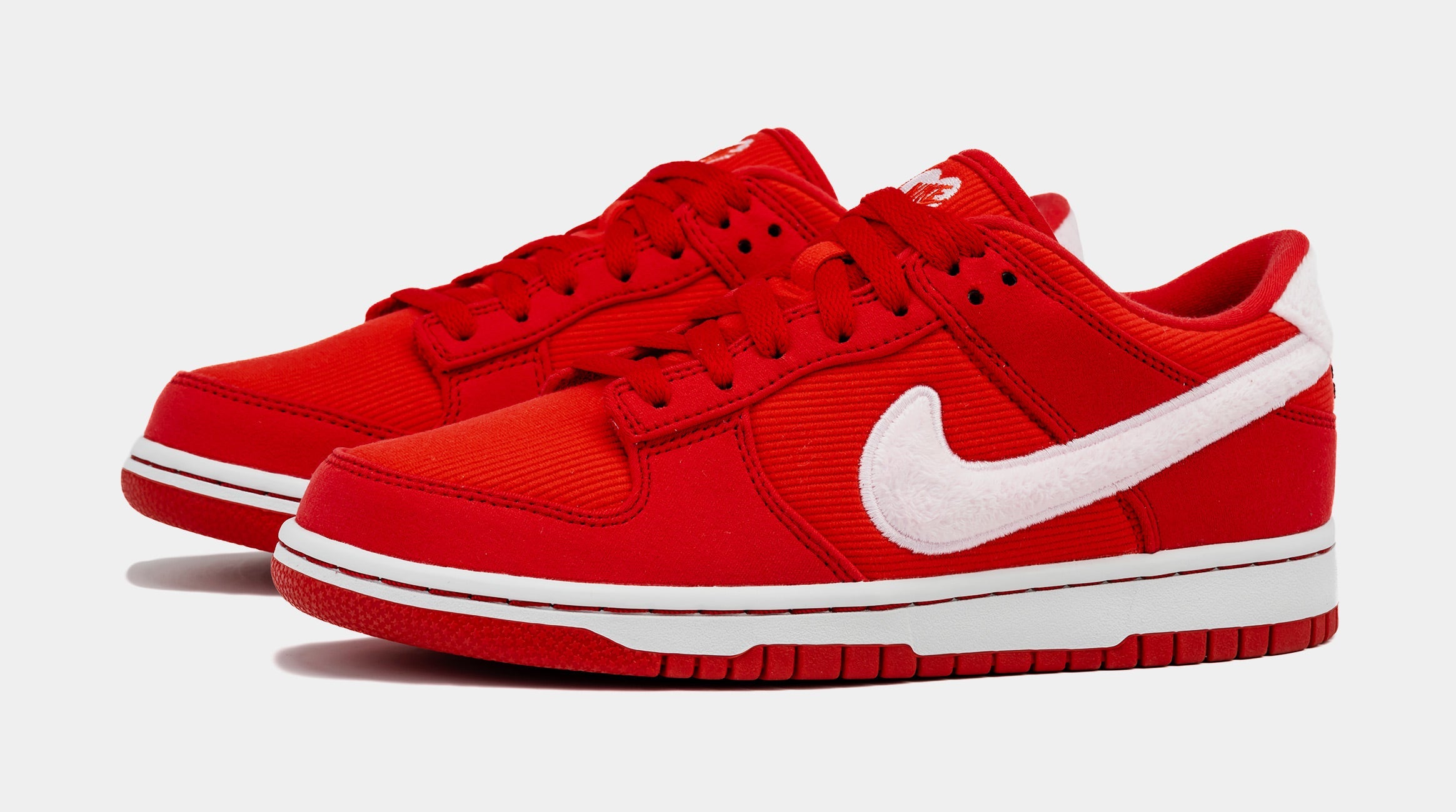 Dunk Low Valentines Day Grade School Lifestyle Shoes (Fire Red/Light Crimson/White/Pink Foam)