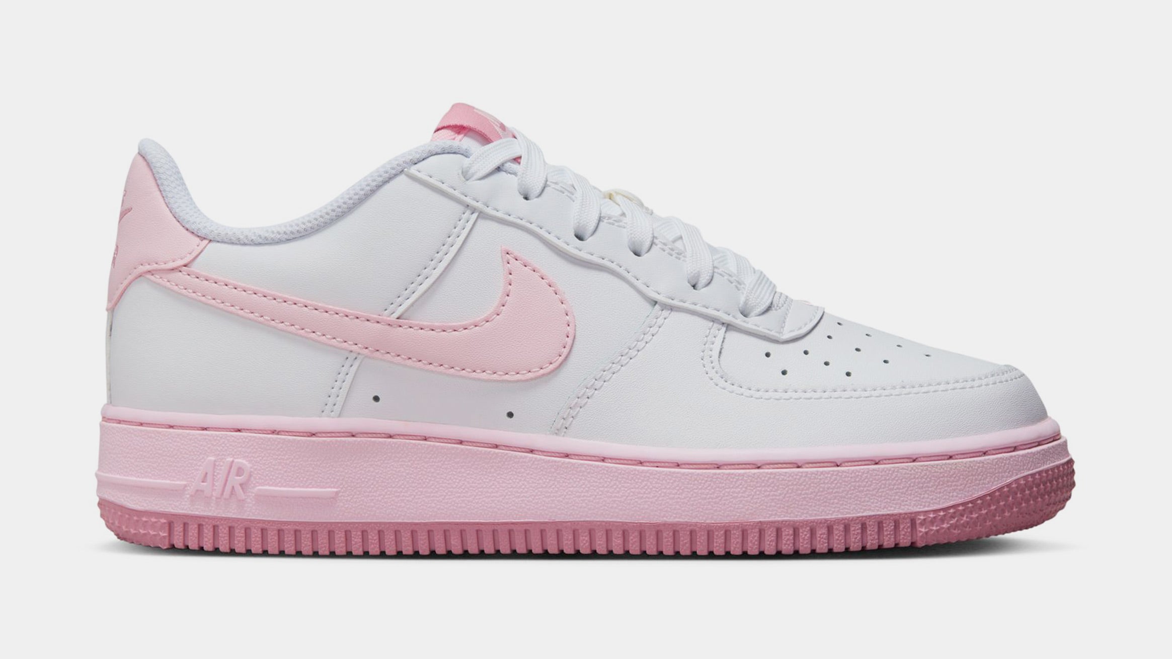 Air Force 1 Low Grade School Lifestyle Shoes (White/Pink Foam)